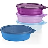 Tupperware Microwave Reheatable Cereal Bowls Set, Dishwasher Safe and BPA Free (4 Bowls, 4 Lids)