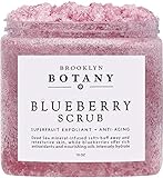 Blueberry Body Scrub 10 oz - For Anti Aging & Exfoliation - Great for Skin Lightening, Acne Scar, Spider Veins, Stretch Marks, Fine Lines & Wrinkles - Great Gifts For Women - Brooklyn Botany