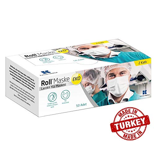 roll mask Basic Procedure Face Masks with Earloops, Polypropylene, Latex Free, Blue 2 layer 50 pcs.