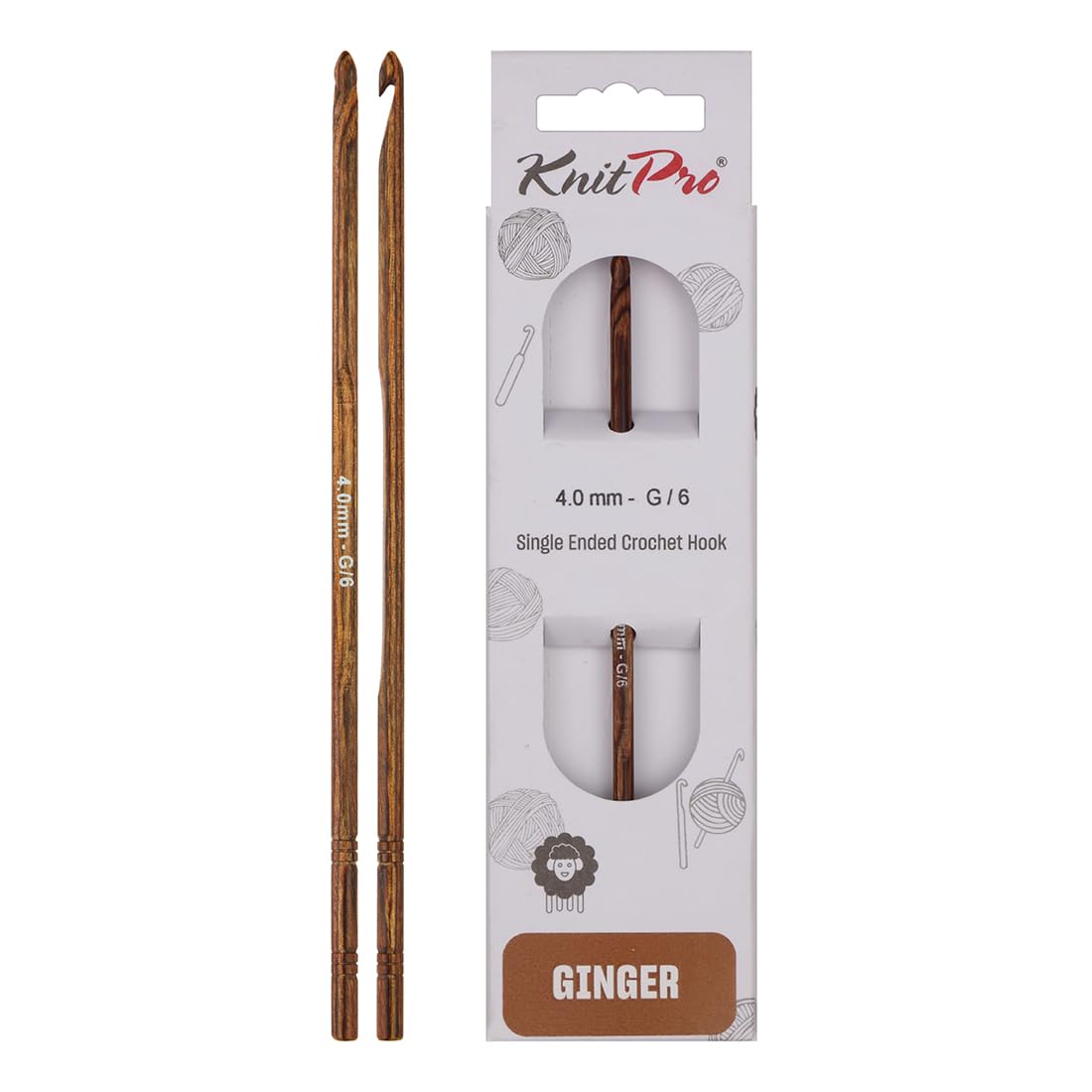 KnitPro Ginger Single Ended Crochet Hook | 4.00mm — image 1