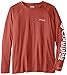 Columbia Men's Terminal Tackle Long Sleeve Shirt, Sunset Red/White Logo, Large