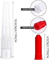 Medo 12 Pieces Silicone Caulking Nozzles with Red Caps Replacement Tool Kit view 3