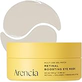 ARENCIA Retinal Boosting Eye Mask, Hydrogel Under Eye Patches with Peptides for Dark Circles, Puffiness, Fine Lines, 60 Patches, 2.96 oz