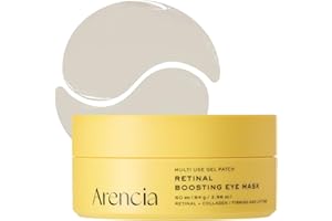 Arencia Retinal Boosting Eye Mask, Hydrogel Under Eye Patches with Peptides for Dark Circles, Puffiness, Fine Lines, 60 Patch