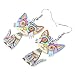 Acrylic Drop Cat Earrings Pets Funny Design 7 Color Lovely Gift For Women By The Bonsny (Blue)