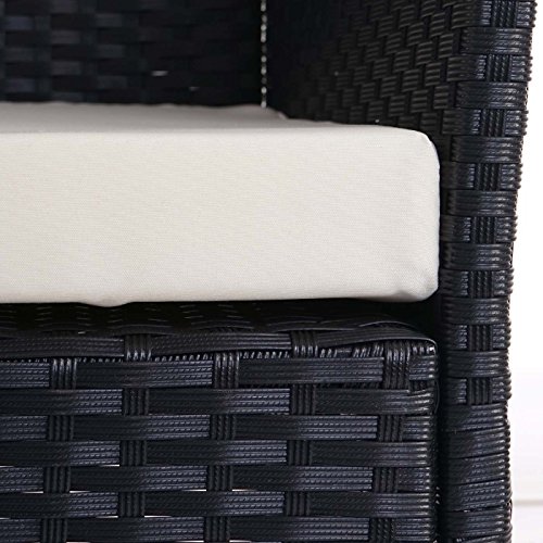 Mendler Halden, Sitzbank Bank - anthrazit, Kissen Creme – Bild 4