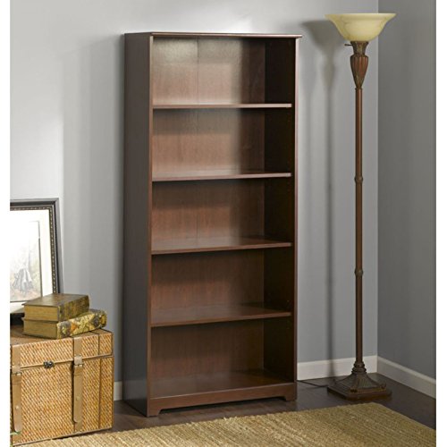 Bush Furniture Cabot Tall 5 Bookcase in Heather Gray Pricepulse