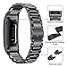 SWEES Metal Bands Compatible Fitbit Charge 3 & Charge 3 SE Bands，Premium Stainless Steel Metal Replacement Bands Strap Wristband for Women Men, Small Large, Black