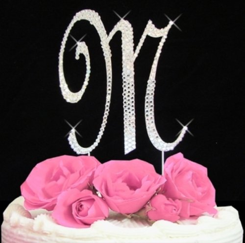 1 X Rhinestone Cake Topper Letter M by Other