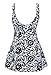 MiYang Women's Bowknot Printing Skirt Spa Swimsuit Padded Bathing Swimwear, Navy(one piece), X-Small(US Size 0-2)