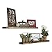 del Hutson Designs Handmade 36-Inch Rustic Pine Floating Wall Shelves, Dark Walnut (Set of 2)