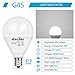 Ascher E12 LED Candelabra Light Bulbs 60 Watt Equivalent, Candelabra Base Round Bulb, 550 Lumens, Daylight White 5000K, G14 Decorative Bulb for Ceiling Fan, Non-dimmable, Pack of 5