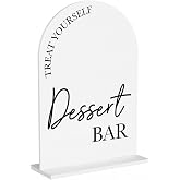 Dessert Bar Sign, Wedding Engagement Bridal Shower Decor for Ceremony Party Reception Table Desk Decor Acrylic Sign