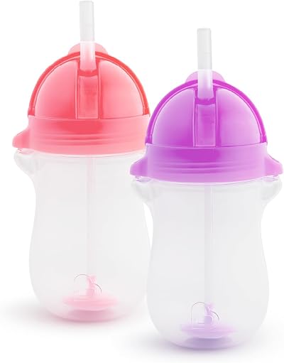 Munchkin Click Lock Tip & Sip 10oz 2 Pack Pink Purple BPA Free Sippy Cup