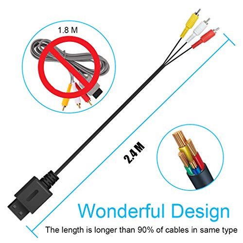 image for FENGWANGLI Wii/Wii U AV Cable - 9.5FT Audio Video Wire Cable Composite