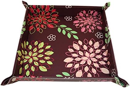 Dimik Home Jewelry Leather Tray Bedside Storage Tray Box for Key Phone Coin Wallet Watches (SET, TY1602-SET)