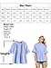 Romwe Women's Cute Blouse Short Sleeve Summer Tunic Top Blue M