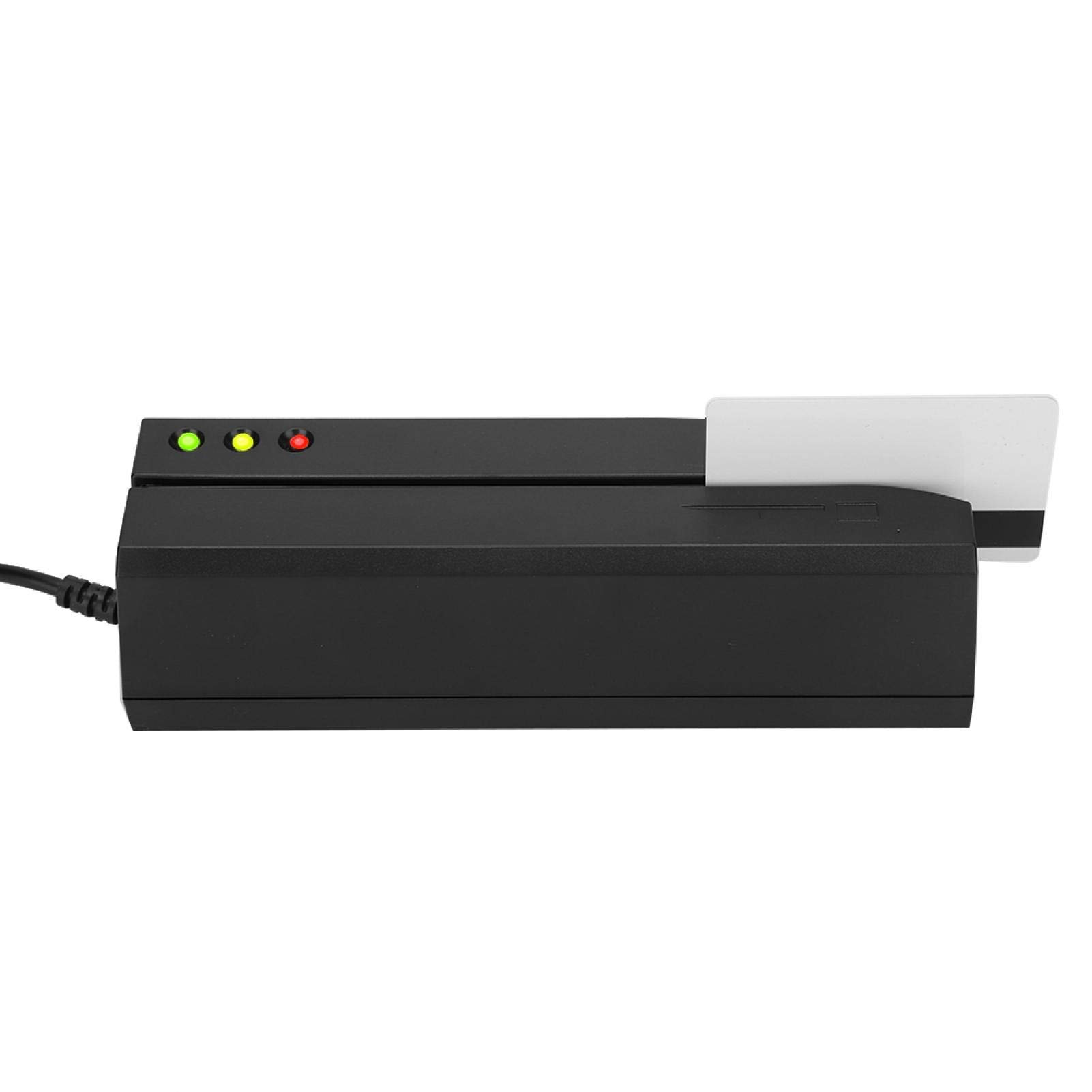 Magnetic Strip Card Reader,3 Tracks,Automatically Identify,Anti - Interference Card Reader,with an Indicator Light and A Buzzer,Manual Card Swiping,Support IBM, ISO, ANSI, DIN.