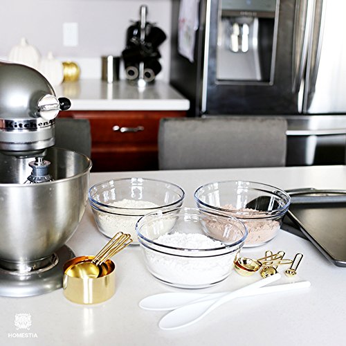 image for Homestia Stainless Steel Measuring Cups and Spoons Set of 8 Pcs Baking