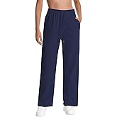 Auriviz Straight Leg Sweat Pants for Women High Waisted Baggy Sweatpants Drawstring Travel Workout Pants with Pockets