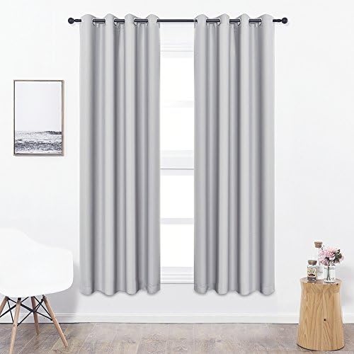 Colokey Blackout Curtain Shade Insulation Curtain for Bedroom Living Room Balcony Curtain,Silver Gray,52x84-inch,1 Panel