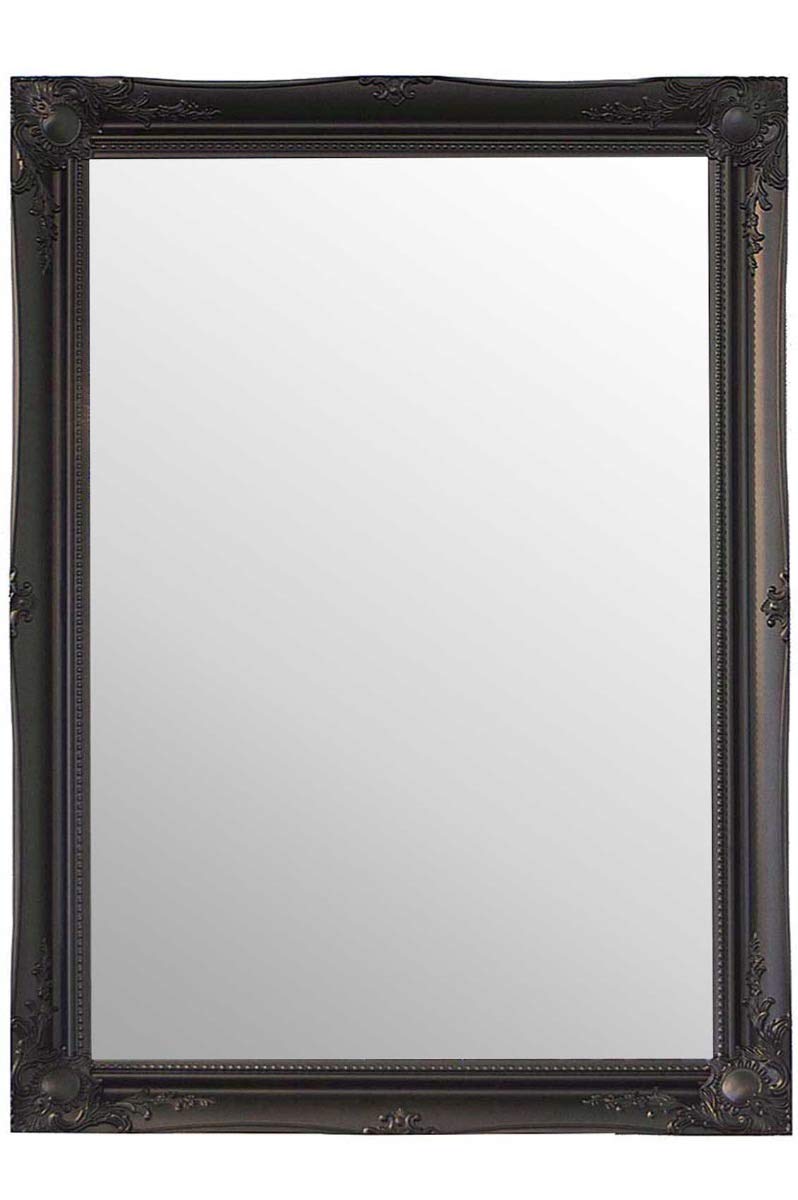 Large Black Shabby Chic Framed BEVELLED Mirror 42inch x 30inch (107cm x 76cm) Stunning Quality - Ready to Hang - ITV Show Supplier