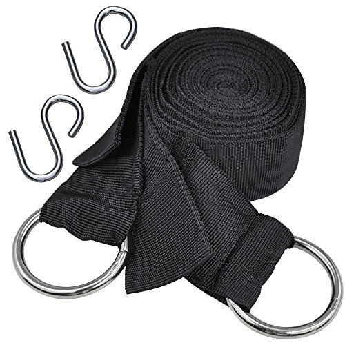 Tree Nylon Hanging Hammock Straps Kit 2" Hook S Rings 300LB Weight Capacity NEW - Thumbnail 2