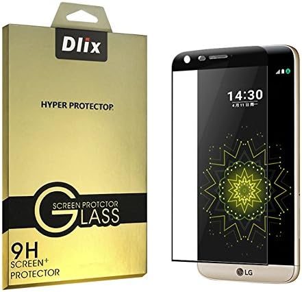 LG G5 Screen Protector -Dlix Tempered Glass Screen Protector for LG G5, Full Cover, Ultra Touch Sensitivity, 9H Anti-scratch, Anti-finger printer, Bubble-free, Easy Install (Black)
