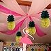 Summer Hawaiin Pineapple Hanging Honeycomb Tissue Paper Party Decorations With Ribbon Set Of 4. Indoor and Outdoor Fun Party Decor Party Favors.