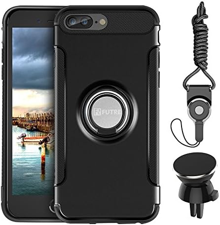 iphone 7 case, FUTRE iphone 7/7Plus Hybrid Case with Magnetic car phone mount for iphone 7/7Plus (Black-5.5 inch)