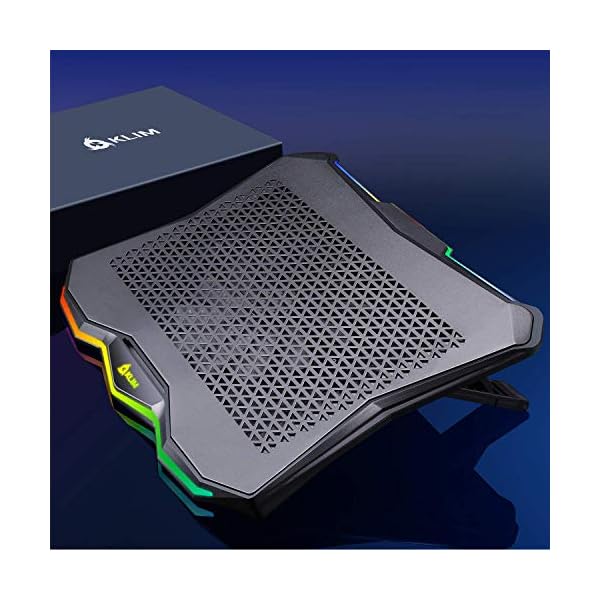 KLIM-Rainbow-Laptop-Cooling-Stand-with-RGB-backlighting-11-19-Gaming-Laptop-Cooling-Pad-For-Desk-USB-Powered-Fan-with-metal-grid-Stable-And-Silent-Compatible-Mac-And-PS4-NEW-2021 KLIM Rainbow + Laptop Cooling Stand with RGB backlighting + 11" - 19" + Gaming Laptop Cooling Pad For Desk + USB Powered Fan with metal grid + Stable And Silent + Compatible Mac And PS4 + NEW 2022