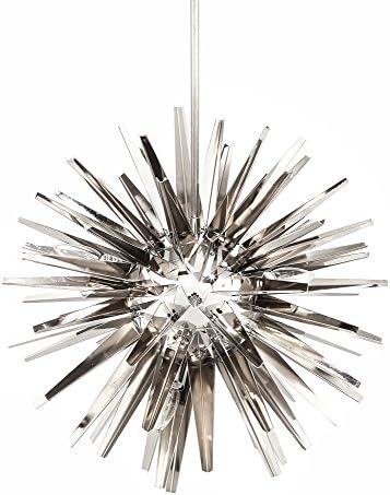 SURREY MODERN SPUTNIK 22" POLISHED NICKEL STARBURST CHANDELIER
