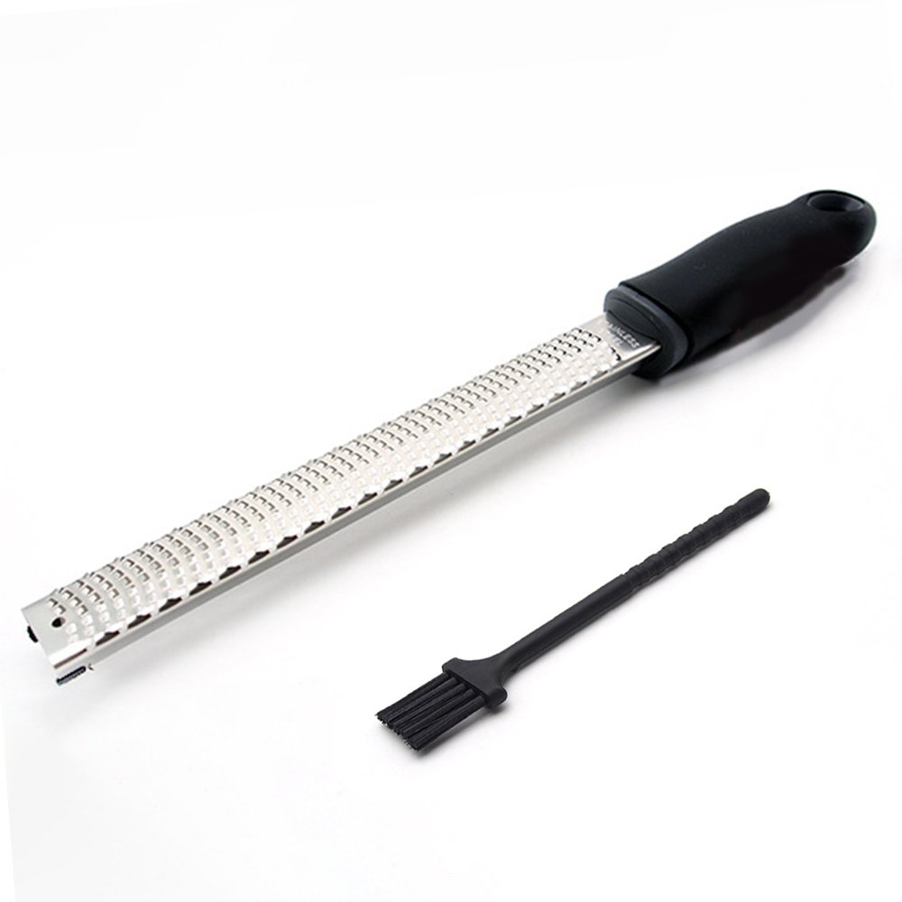 WISHPOOL Stainless Steel Grater Zester for Cheese Lemon Ginger & Potato with Plastic Cover(Black)