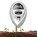 Jellas Soil pH Meter, 3-in-1 Moisture Sensor Meter/Light/pH Soil Test Kits Test Plant Moisture Meter for Garden, Farm, Lawn, Indoor & Outdoor Use（Silver） (Silver-Soil pH Meter)