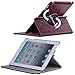 iPad 2 Case, iPad 3 Case, iPad 4 Case, BENTOBEN 360 Rotating Slim Folio Synthetic Leather Smart Cover Kickstand Case for iPad 2 3 4 Tablet with Auto Wake/Sleep, Wine Red