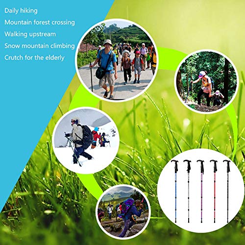 AT7555 Aluminum Alloy Trekking Poles Folding Adjustable Ultralight Walking Stick for Hiking Backpacking Snowshoeing