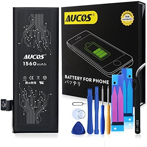 Phone Replacement Battery 5s Kit - Brand New 0 Cycle Large Capacity Built-In Battery Aucos 1560mah with CE Certificate with Replacement Repair Tool Kits Set 24 MONTH WARRANTY