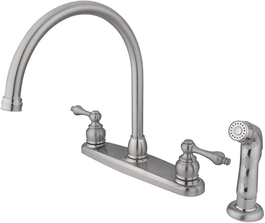 Kingston Brass Kb728alsp Victorian Gooseneck Kitchen Faucet With