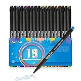Fineliner Colored Pens Bullet Journal Planner Pen, 18 Colors Fine Point Drawing Marker Pens for Writing Sketch Taking Note Calendar Coloring Book Art Supplies