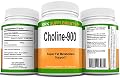 2 Bottles Choline Bitartrate 900mg Per Serving 180 Total Capsules KRK Supplements
