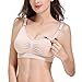 Nursing Bra Maternity 3 Pack Seamless with Removable Spill Prevention Pads,XL(Fit 38B 38C 36C 36D 34D 34DD 32DDD 30F 40B),Beige