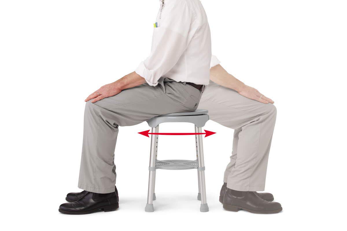 Medline Durable Aluminum Frame, Round Swivel Shower Stool, Gray, Supports up to 300lbs.