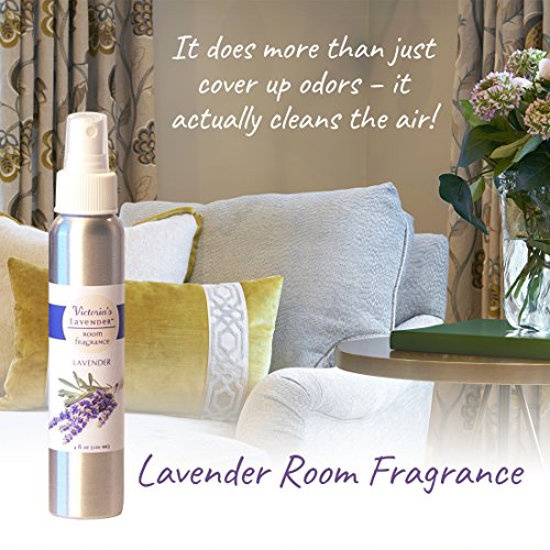 Victoria's Lavender Room Spray - All-Natural Home Fragrance, Pure Essential Oil Air Freshener & Odor Eliminator, Calming and Relaxing Scent, Aromatherapy Household Essentials, Lavender, 4 oz