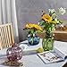 CASAMOTION Vases Hand Blown Art Glass Vase, Ripple Design Centerpiece Vases for Table, Olive Green