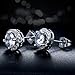 Outop Stud Earrings for Women18K White Gold Plated Round Cubic Zirconia Stainless Steel Anti-Allergy Earrings