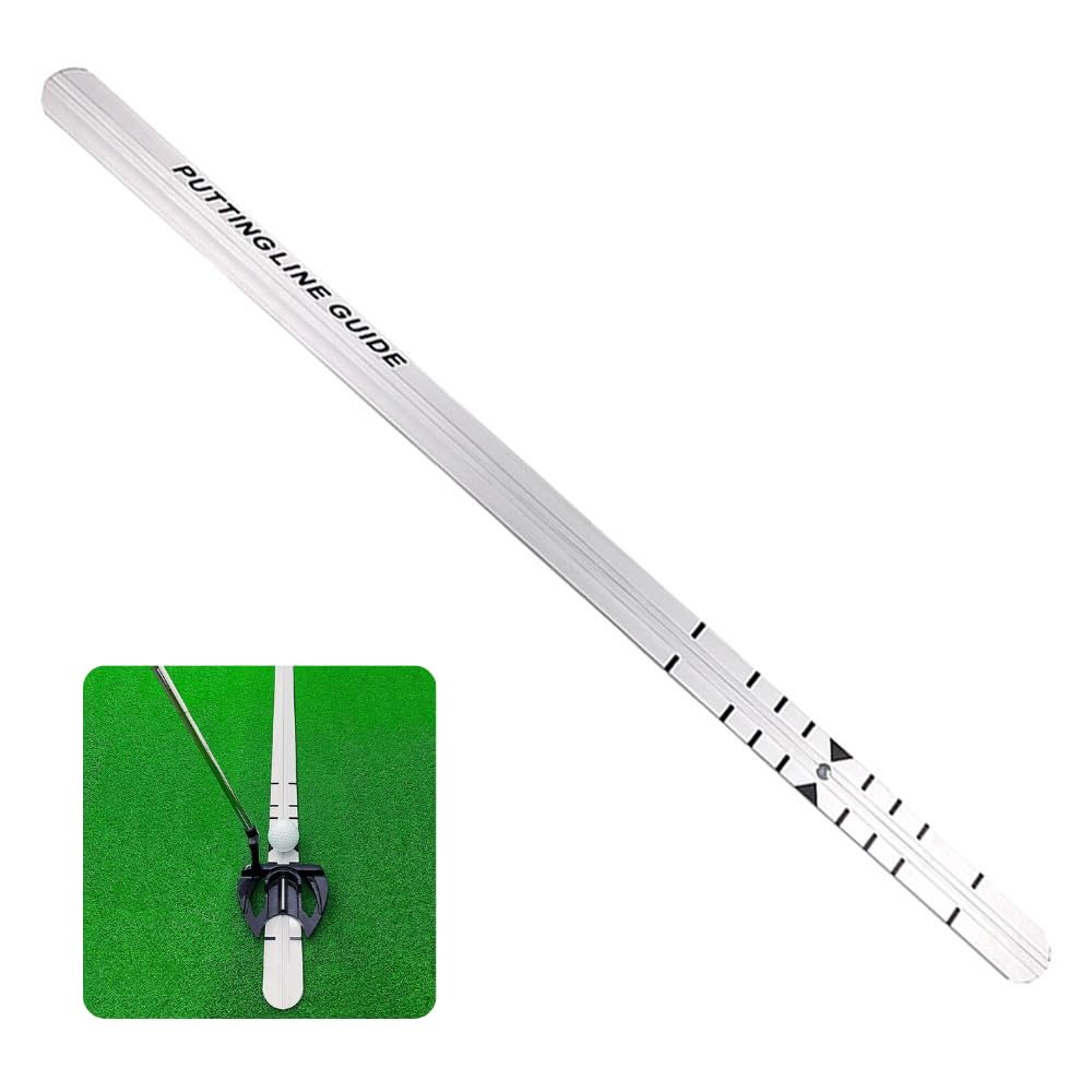 Putting Guide Ruler - Golf Putter Alignment Rail, Perfect Putting Aim Ruler, Golf Putting Aid Ruler | Straight Putter Ruler Improve Alignment, Aluminum Practice Putting Alignment Rail For Men Women