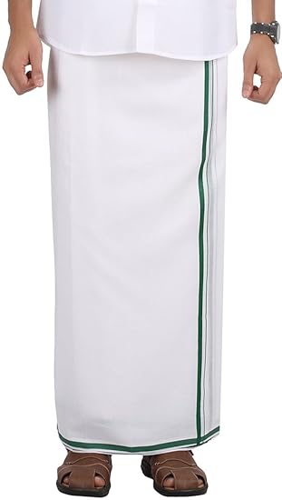 Men's Dhoti (3.6 Meters Wide, White)