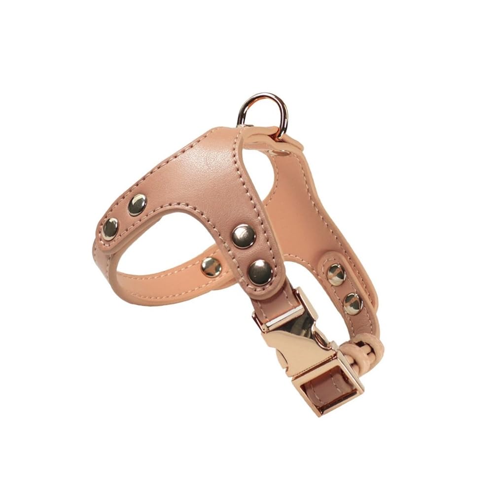 Record - Dog Harness London Soft Faux Leather - Size S - Circumference 44-53 cm - Brown Colour - Practical Hook Ring and Metal Clip