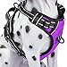 PoyPet No Pull Dog Harness, Reflective Comfortable Vest Harness with Front & Back 2 Leash Attachments and Easy Control Handle Adjustable Soft Padded Pet Vest for Small to Large Dogs (Purple,M)