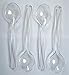 Set of 4 Clear Plastic Serving Spoons and 4 Serving Forks, 10